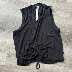 Lululemon Tank Top Size 4 Black Cinched Front